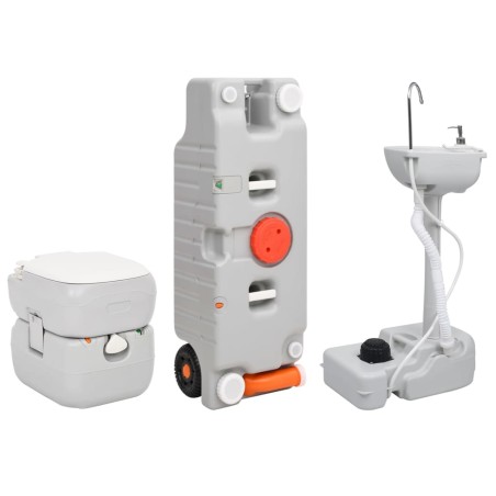 vidaXL Tragbare Campingtoilette mit Waschbecken und Wasserbehälter