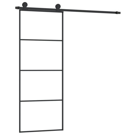 vidaXL Schiebetür mit Beschlag 76x205 cm ESG-Glas & Aluminium