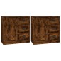 vidaXL Sideboards 2 Stk. Räuchereiche Holzwerkstoff vidaXL Sideboards 2 Stk. Räuchereiche Holzwerkstoff