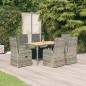vidaXL 7-tlg. Garten-Essgruppe mit Kissen Grau Poly Rattan vidaXL 7-tlg. Garten-Essgruppe mit Kissen Grau Poly Rattan