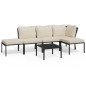 vidaXL 6-tlg. Garten-Lounge-Set mit Sandfarbigen Kissen Stahl vidaXL 6-tlg. Garten-Lounge-Set mit Sandfarbigen Kissen Stahl