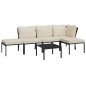 vidaXL 6-tlg. Garten-Lounge-Set mit Sandfarbigen Kissen Stahl vidaXL 6-tlg. Garten-Lounge-Set mit Sandfarbigen Kissen Stahl