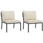 vidaXL 6-tlg. Garten-Lounge-Set mit Sandfarbigen Kissen Stahl vidaXL 6-tlg. Garten-Lounge-Set mit Sandfarbigen Kissen Stahl