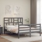 vidaXL Massivholzbett mit Kopfteil Grau 140x200 cm vidaXL Massivholzbett mit Kopfteil Grau 140x200 cm