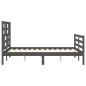 vidaXL Massivholzbett mit Kopfteil Grau 140x200 cm vidaXL Massivholzbett mit Kopfteil Grau 140x200 cm