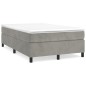 vidaXL Boxspringbett mit Matratze Hellgrau 120x200 cm Samt vidaXL Boxspringbett mit Matratze Hellgrau 120x200 cm Samt