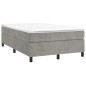 vidaXL Boxspringbett mit Matratze Hellgrau 120x200 cm Samt vidaXL Boxspringbett mit Matratze Hellgrau 120x200 cm Samt