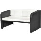 4-tlg. Garten-Lounge-Set mit Auflagen Poly Rattan Schwarz 4-tlg. Garten-Lounge-Set mit Auflagen Poly Rattan Schwarz