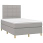 vidaXL Boxspringbett mit Matratze Hellgrau 120x200 cm Stoff vidaXL Boxspringbett mit Matratze Hellgrau 120x200 cm Stoff