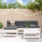 vidaXL 5-tlg. Garten-Lounge-Set mit Kissen Weiß Massivholz vidaXL 5-tlg. Garten-Lounge-Set mit Kissen Weiß Massivholz