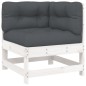 vidaXL 5-tlg. Garten-Lounge-Set mit Kissen Weiß Massivholz vidaXL 5-tlg. Garten-Lounge-Set mit Kissen Weiß Massivholz