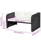 4-tlg. Garten-Lounge-Set mit Auflagen Poly Rattan Schwarz 4-tlg. Garten-Lounge-Set mit Auflagen Poly Rattan Schwarz
