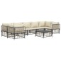 vidaXL 8-tlg. Garten-Lounge-Set mit Kissen Anthrazit Poly Rattan vidaXL 8-tlg. Garten-Lounge-Set mit Kissen Anthrazit Poly Rattan