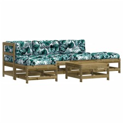 vidaXL 6-tlg. Garten-Lounge-Set mit Kissen Imprägniertes Kiefernholz