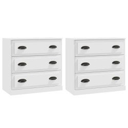 vidaXL Sideboards 2 Stk. Weiß Holzwerkstoff
