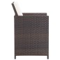 5-tlg. Garten-Essgruppe mit Auflagen Poly Rattan Braun 5-tlg. Garten-Essgruppe mit Auflagen Poly Rattan Braun