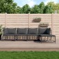 vidaXL 5-tlg. Garten-Lounge-Set mit Kissen Anthrazit Poly Rattan vidaXL 5-tlg. Garten-Lounge-Set mit Kissen Anthrazit Poly Rattan