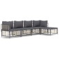 vidaXL 5-tlg. Garten-Lounge-Set mit Kissen Anthrazit Poly Rattan vidaXL 5-tlg. Garten-Lounge-Set mit Kissen Anthrazit Poly Rattan