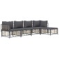 vidaXL 5-tlg. Garten-Lounge-Set mit Kissen Anthrazit Poly Rattan vidaXL 5-tlg. Garten-Lounge-Set mit Kissen Anthrazit Poly Rattan