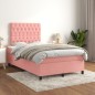 vidaXL Boxspringbett mit Matratze Rosa 120x200 cm Samt