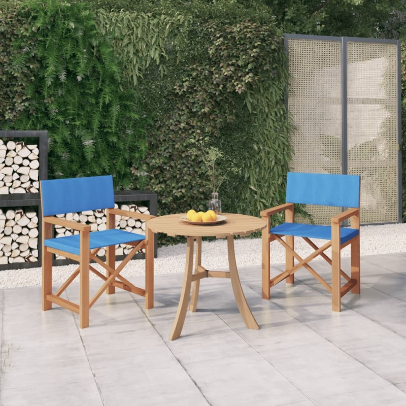 vidaXL Regiestühle 2 Stk. Massivholz Teak Blau vidaXL Regiestühle 2 Stk. Massivholz Teak Blau