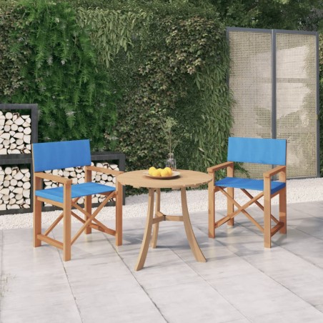 vidaXL Regiestühle 2 Stk. Massivholz Teak Blau