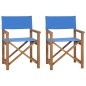 vidaXL Regiestühle 2 Stk. Massivholz Teak Blau vidaXL Regiestühle 2 Stk. Massivholz Teak Blau