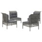 vidaXL 4-tlg. Garten-Lounge-Set mit Kissen Grau Poly Rattan vidaXL 4-tlg. Garten-Lounge-Set mit Kissen Grau Poly Rattan