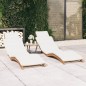 vidaXL Sonnenliegen 2 Stk. mit Auflagen Massivholz Teak vidaXL Sonnenliegen 2 Stk. mit Auflagen Massivholz Teak