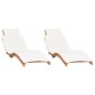 vidaXL Sonnenliegen 2 Stk. mit Auflagen Massivholz Teak vidaXL Sonnenliegen 2 Stk. mit Auflagen Massivholz Teak