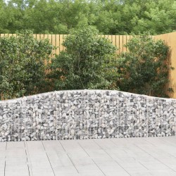 vidaXL Gabionen mit Hochbogen 10 Stk. 400x30x60/80 cm Verzinktes Eisen