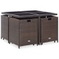 9-tlg. Garten-Essgruppe mit Auflagen Poly Rattan Braun 9-tlg. Garten-Essgruppe mit Auflagen Poly Rattan Braun