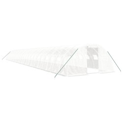 vidaXL Gewächshaus mit Stahlrahmen Weiß 96 m² 24x4x2 m