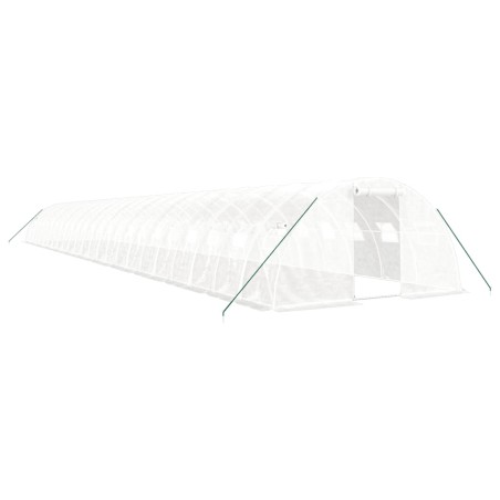 vidaXL Gewächshaus mit Stahlrahmen Weiß 96 m² 24x4x2 m