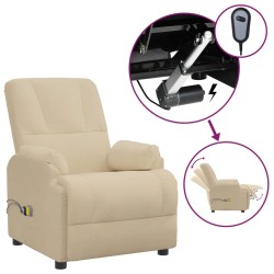 vidaXL Massagesessel Elektrisch Creme Wildleder-Optik