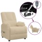 vidaXL Massagesessel Elektrisch Creme Wildleder-Optik vidaXL Massagesessel Elektrisch Creme Wildleder-Optik