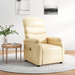 vidaXL Massagesessel Creme Kunstleder