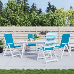 vidaXL Gartenstuhlauflagen für Hochlehner 4 Stk. Blau 120x50x3cm Stoff