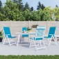 vidaXL Gartenstuhlauflagen für Hochlehner 4 Stk. Blau 120x50x3cm Stoff vidaXL Gartenstuhlauflagen für Hochlehner 4 Stk. Blau 120x50x3cm Stoff