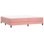 vidaXL Boxspringbett mit Matratze Rosa 200x200 cm Samt vidaXL Boxspringbett mit Matratze Rosa 200x200 cm Samt