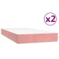 vidaXL Boxspringbett mit Matratze Rosa 200x200 cm Samt vidaXL Boxspringbett mit Matratze Rosa 200x200 cm Samt