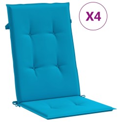 vidaXL Gartenstuhlauflagen für Hochlehner 4 Stk. Blau 120x50x3cm Stoff