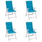 vidaXL Gartenstuhlauflagen für Hochlehner 4 Stk. Blau 120x50x3cm Stoff vidaXL Gartenstuhlauflagen für Hochlehner 4 Stk. Blau 120x50x3cm Stoff
