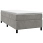 vidaXL Boxspringbett mit Matratze Hellgrau 90x200 cm Samt vidaXL Boxspringbett mit Matratze Hellgrau 90x200 cm Samt