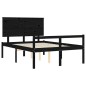 vidaXL Massivholzbett mit Kopfteil Schwarz 140x190 cm vidaXL Massivholzbett mit Kopfteil Schwarz 140x190 cm