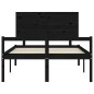 vidaXL Massivholzbett mit Kopfteil Schwarz 140x190 cm vidaXL Massivholzbett mit Kopfteil Schwarz 140x190 cm