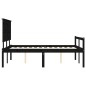 vidaXL Massivholzbett mit Kopfteil Schwarz 140x190 cm vidaXL Massivholzbett mit Kopfteil Schwarz 140x190 cm