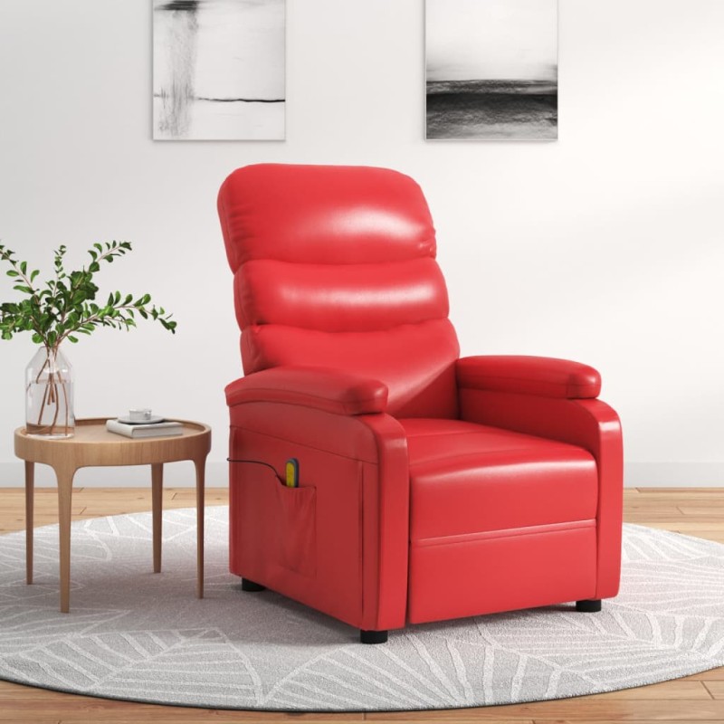 vidaXL Massagesessel Rot Kunstleder vidaXL Massagesessel Rot Kunstleder