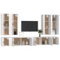 vidaXL 8-tlg. TV-Schrank-Set Weiß Holzwerkstoff vidaXL 8-tlg. TV-Schrank-Set Weiß Holzwerkstoff