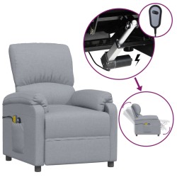 vidaXL Massagesessel Elektrisch Hellgrau Stoff